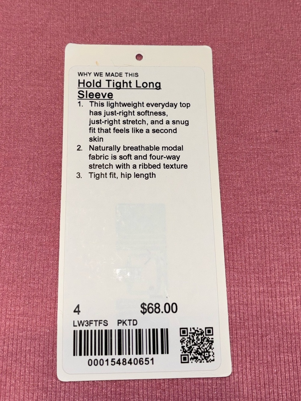 Lululemon Hold Tight long sleeve Pink Tide 4 - Picture 5 of 6